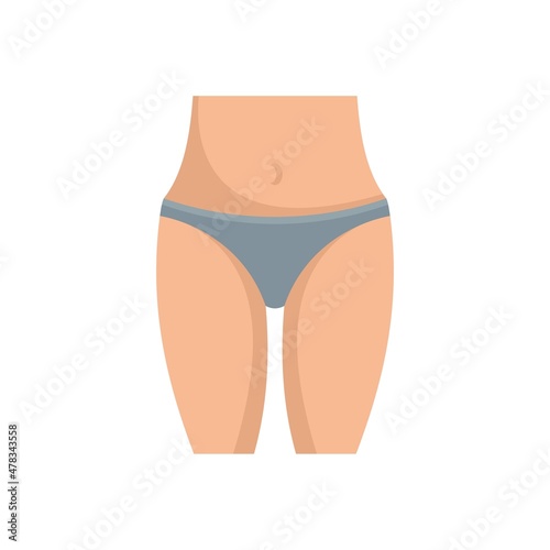 Bikini laser hair removal icon flat isolated vector