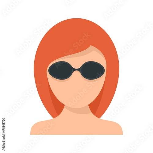 Girl laser hair removal icon flat isolated vector