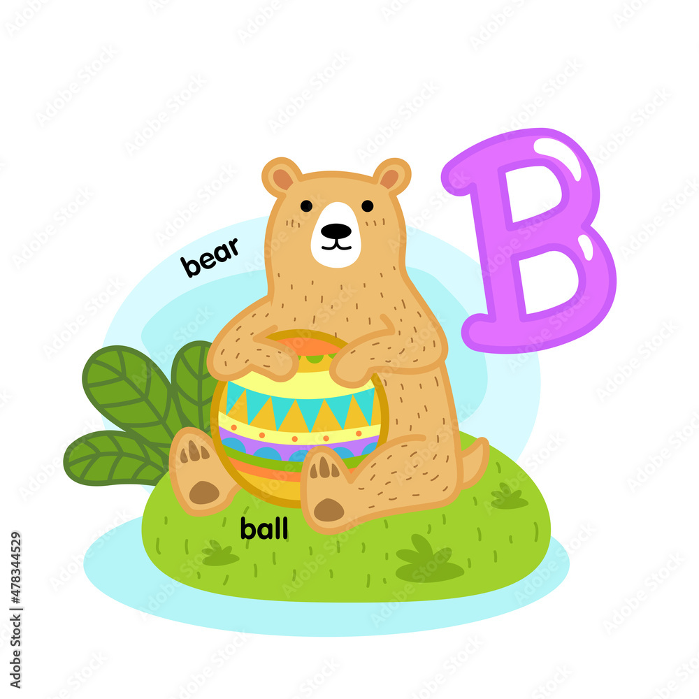 Alphabet Isolated Letter B-bear-ball Illustration,vector Stock Vector ...