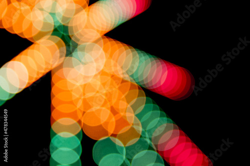 Colored of blurred lights bokeh