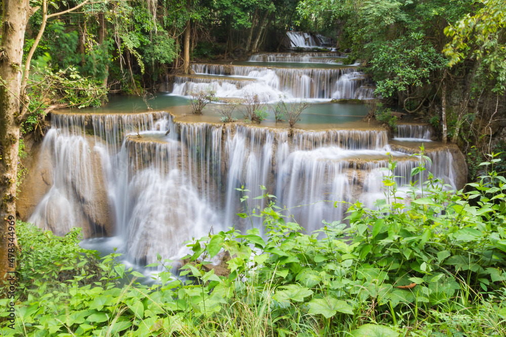 Level four of Waterfall Huai Mae Kamin in Kanchanaburi, Thailand Level four of Waterfall Huai Mae Kamin in Kanchanaburi, Thailand