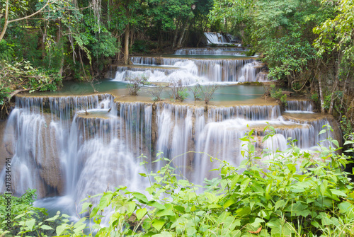 Level four of Waterfall Huai Mae Kamin in Kanchanaburi  Thailand