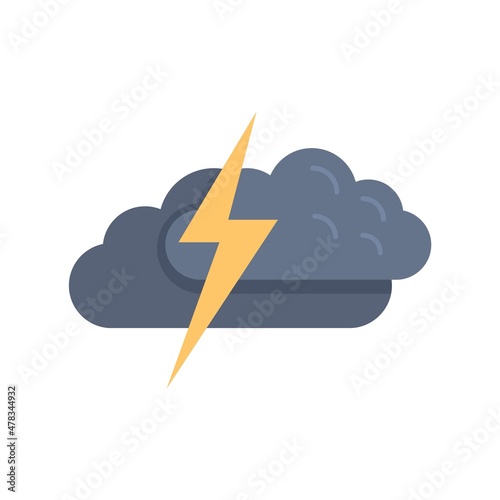 Thunderstorm icon flat isolated vector