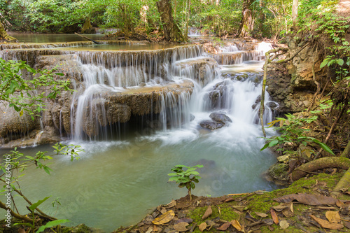 Level six of Waterfall Huai Mae Kamin in Kanchanaburi  Thailand