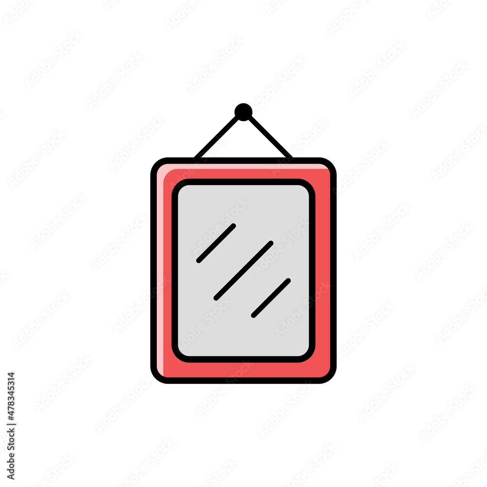 Mirror Barbershop Filled Icon - Barbershop Icon Design Vector Illustration. Mirror Barbershop Filled Icon - Barbershop Icon Design Vector Illustration.