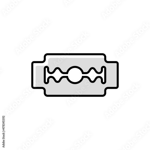 Blade Edge Razor Filled Icon - Barbershop Icon Design Vector Illustration.