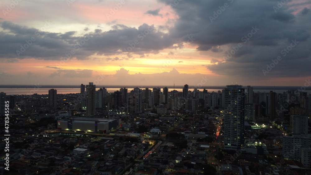 Foto aérea por do sol - Belém / PA