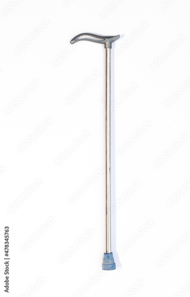 silver walking stick isolated on white background silver walking stick isolated on white background