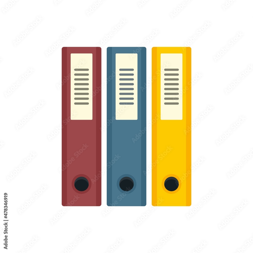 Office manager folders icon flat isolated vector Office manager folders icon flat isolated vector