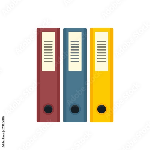 Office manager folders icon flat isolated vector