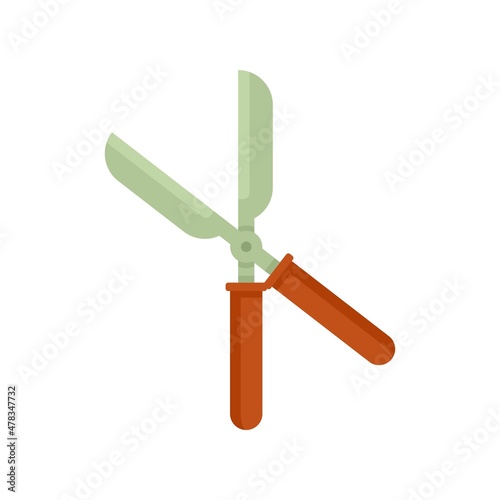 Garden scissors icon flat isolated vector