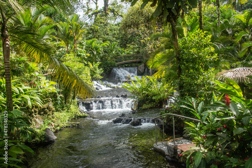 Fototapeta Naklejka Na Ścianę i Meble -  The  hot river at Tabacon Hot Springs, La Fortuna, Costa Rica