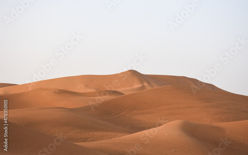 Amazing view of sand dunes in the desert of Al Ain, Abu Dhabi, UAE.