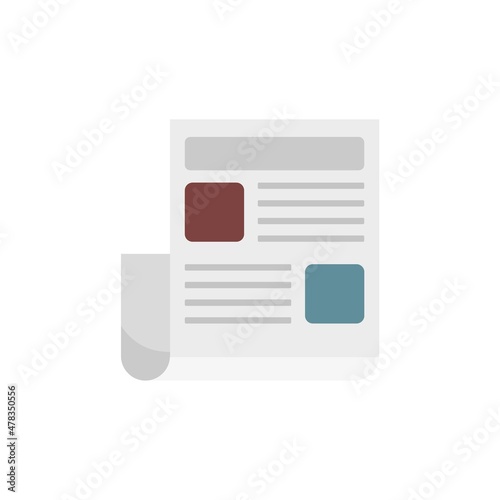 Marketing doc icon flat isolated vector