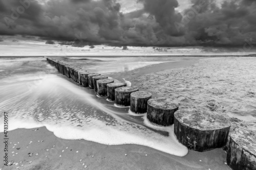 Beautiful view of Polish Baltic Sea at Niechorze. photo