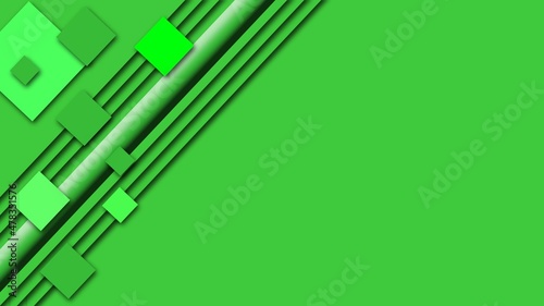 Abstract green background of graphic elements with place for your text or logo - 3D illustration