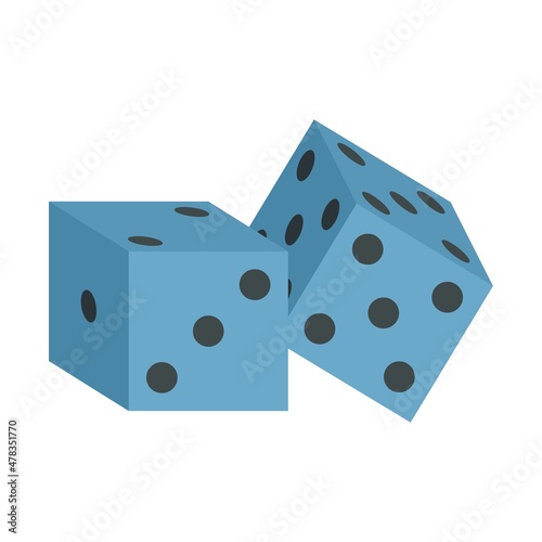 Casino dices icon flat isolated vector