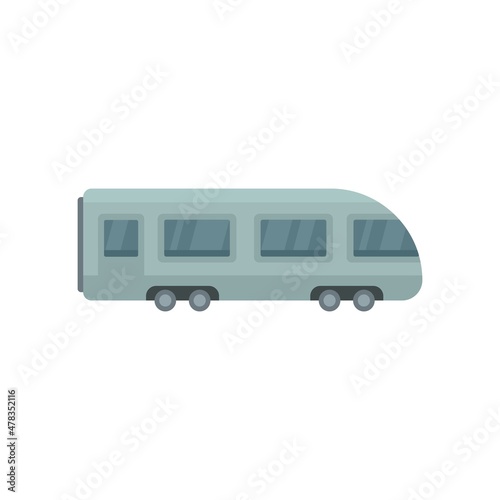 Electric train icon flat isolated vector