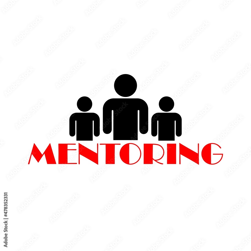 Mentoring flat icon isolated on white background Mentoring flat icon isolated on white background