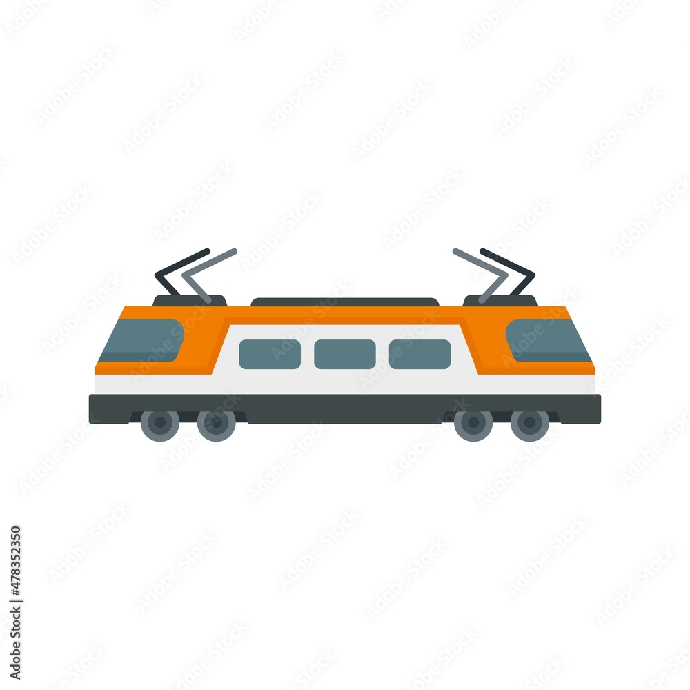 Fototapeta premium City electric train icon flat isolated vector