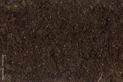 Soil for plant isolated on white background.