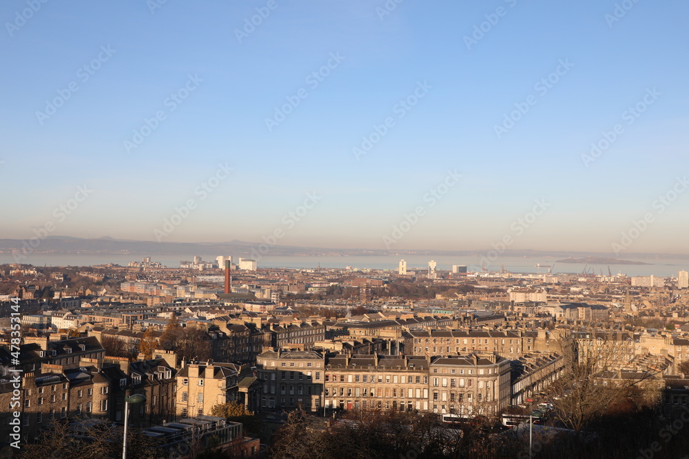 City view in Edinburgh from Calton Hill