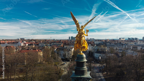 Friedensengel München 2022 , Drohnenaufnahme