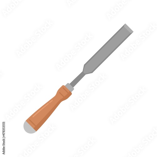 Chisel carving icon flat isolated vector