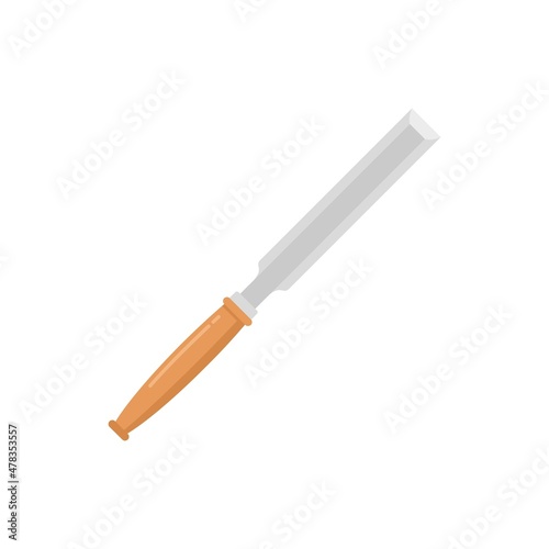 Chisel construction icon flat isolated vector