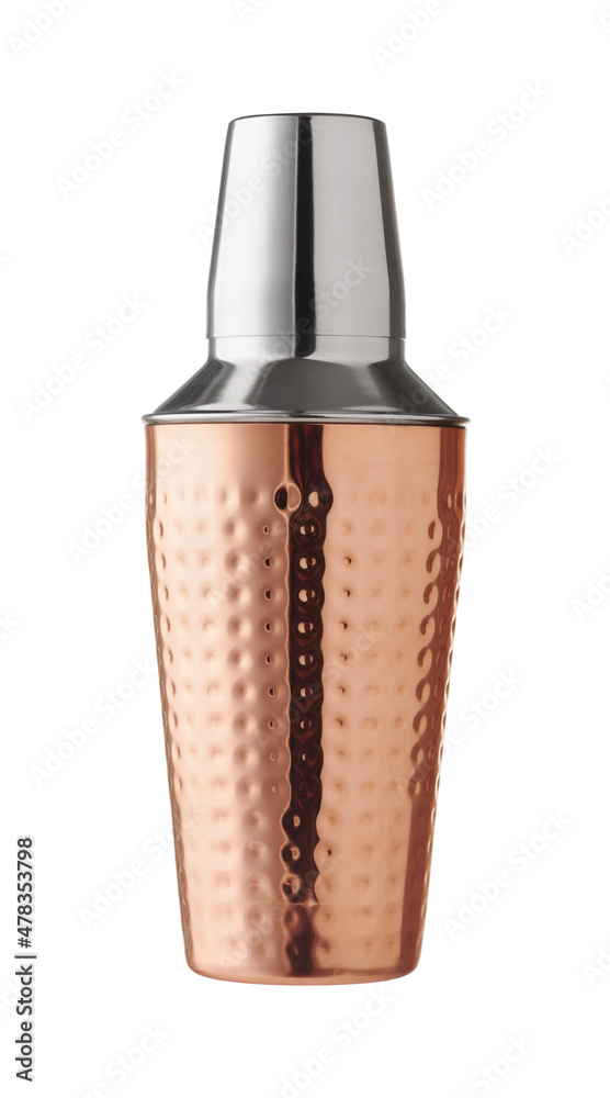 Front view of metal cocktail shaker Front view of metal cocktail shaker