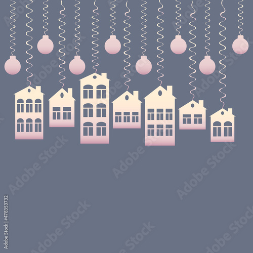 advertising banner or postcard - housewarming, sale or rental of housing on a turnkey basis. Apartments or houses