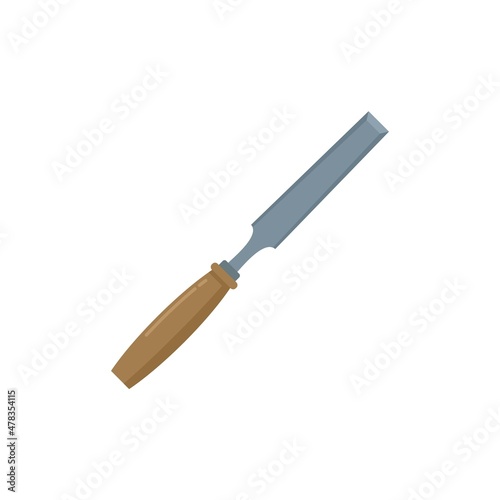 Chisel instrument icon flat isolated vector