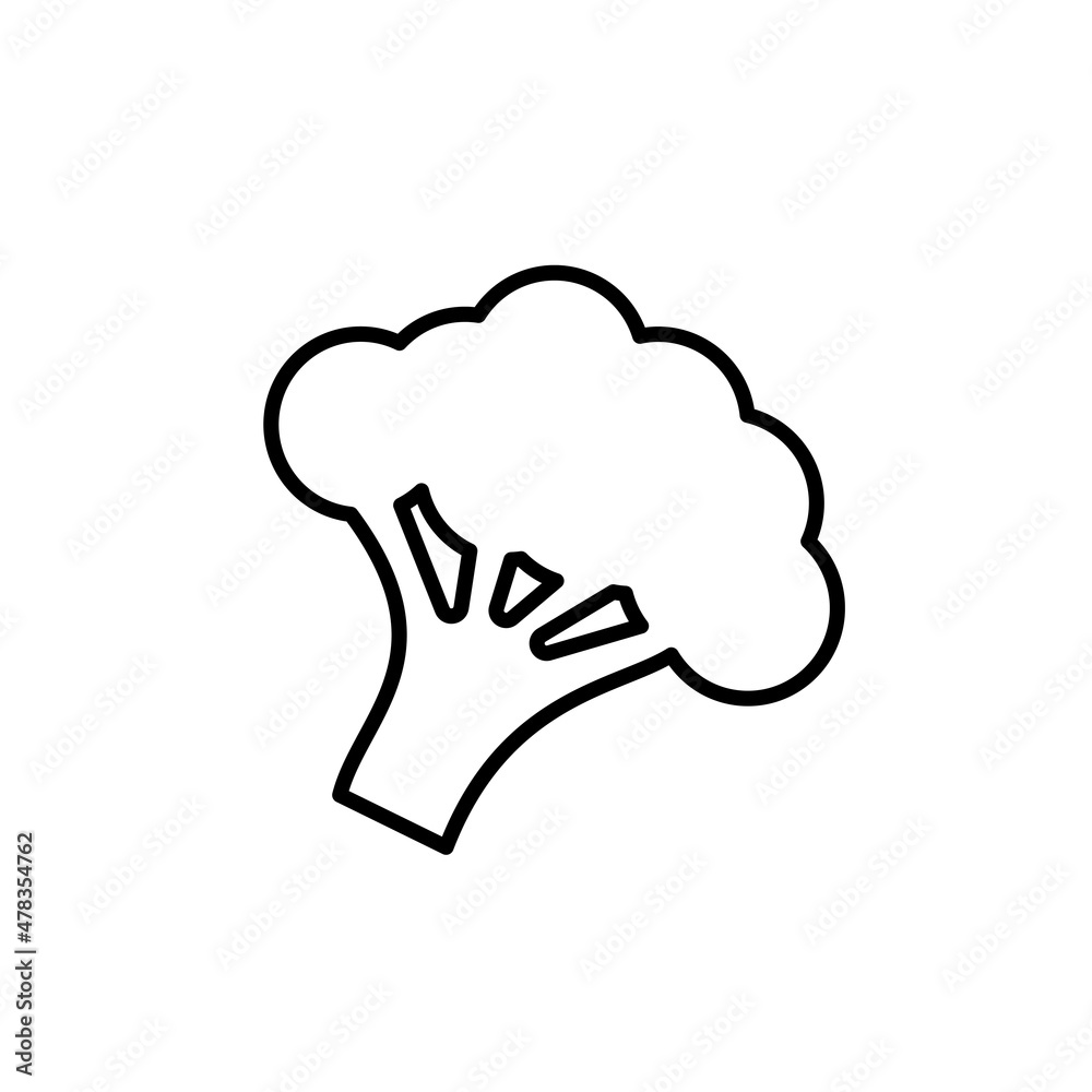 Broccoli black line icon. Thin linear broccoli sign. Illustration of vegetable concept. Trendy flat isolated outline symbol for: logo, mobile, app, design, web, dev, ui, ux, gui. Vector EPS 10 Broccoli black line icon. Thin linear broccoli sign. Illustration of vegetable concept. Trendy flat isolated outline symbol for: logo, mobile, app, design, web, dev, ui, ux, gui. Vector EPS 10