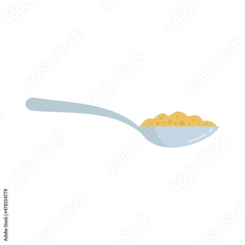 Cereal flakes spoon icon flat isolated vector