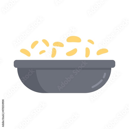 Breakfast cereal flakes icon flat isolated vector