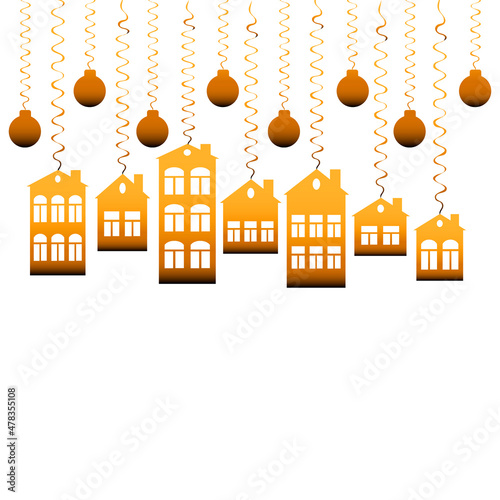 advertising banner or postcard - housewarming, sale or rental of housing on a turnkey basis. Apartments or houses