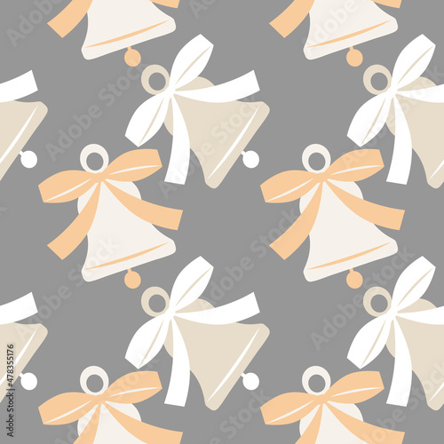 Illustration A seamless pattern on a square background - a bell. Design element