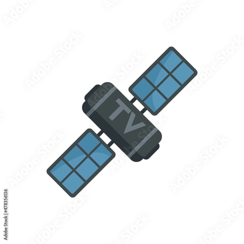 Tv satellite icon flat isolated vector