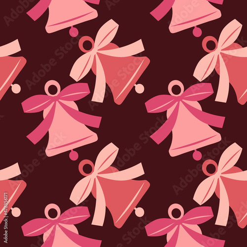 Illustration A seamless pattern on a square background - a bell. Design element