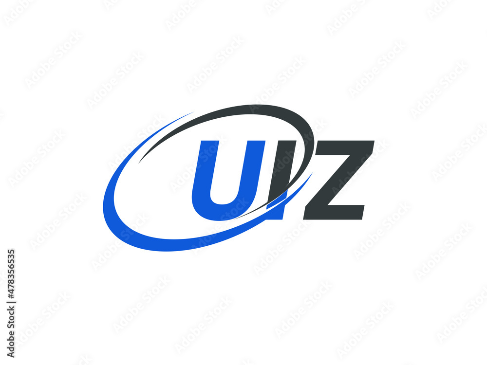 UIZ letter creative modern elegant swoosh logo design UIZ letter creative modern elegant swoosh logo design
