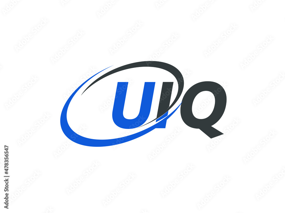 UIQ letter creative modern elegant swoosh logo design UIQ letter creative modern elegant swoosh logo design