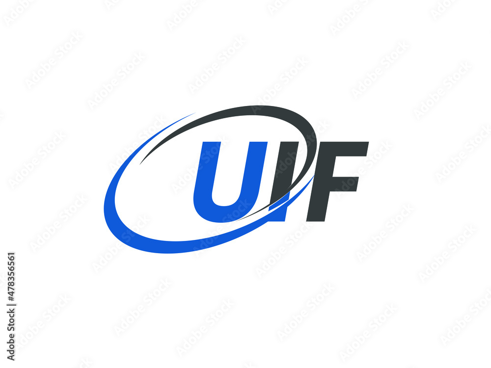 UIF letter creative modern elegant swoosh logo design UIF letter creative modern elegant swoosh logo design