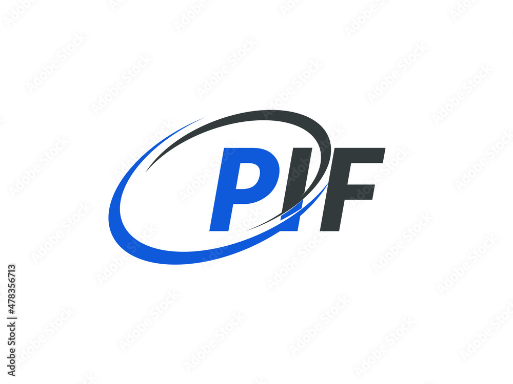 PIF letter creative modern elegant swoosh logo design PIF letter creative modern elegant swoosh logo design