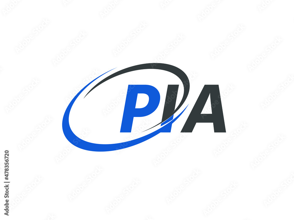 PIA letter creative modern elegant swoosh logo design PIA letter creative modern elegant swoosh logo design