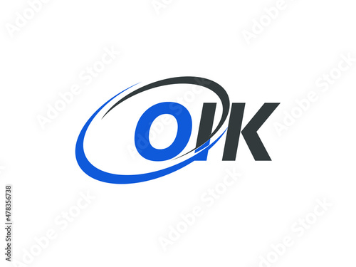 OIK letter creative modern elegant swoosh logo design