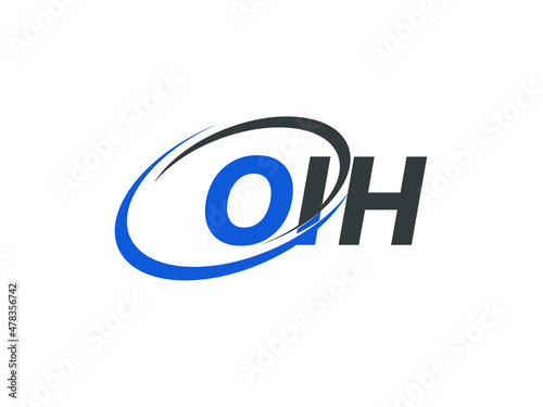 OIH letter creative modern elegant swoosh logo design