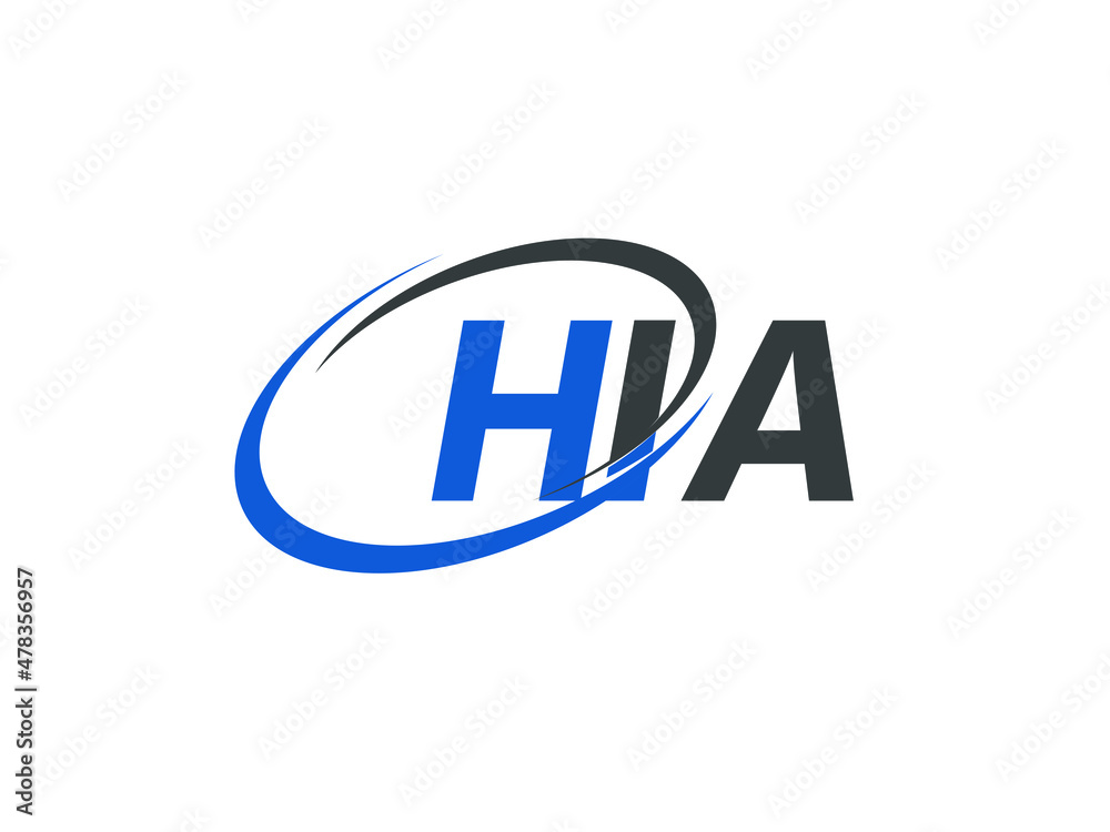 HIA letter creative modern elegant swoosh logo design