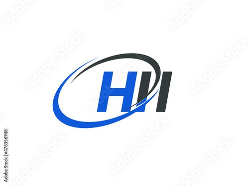 HII letter creative modern elegant swoosh logo design photo