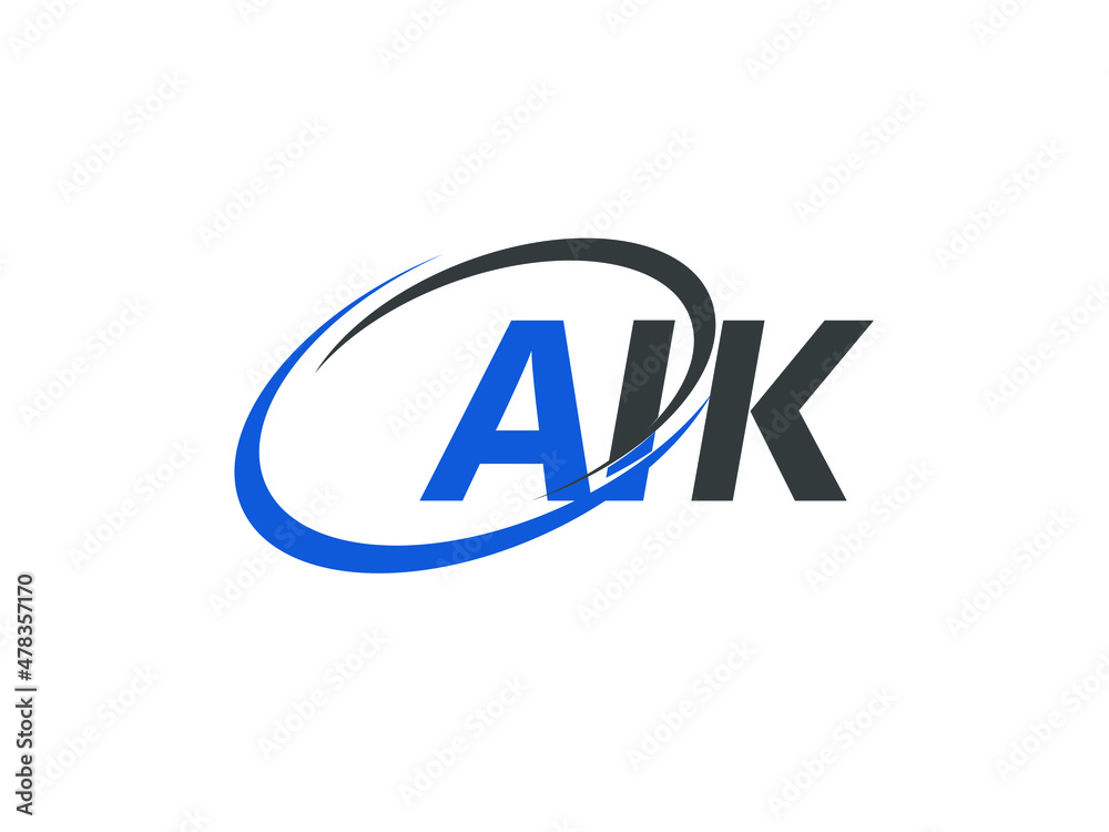 AIK letter creative modern elegant swoosh logo design AIK letter creative modern elegant swoosh logo design