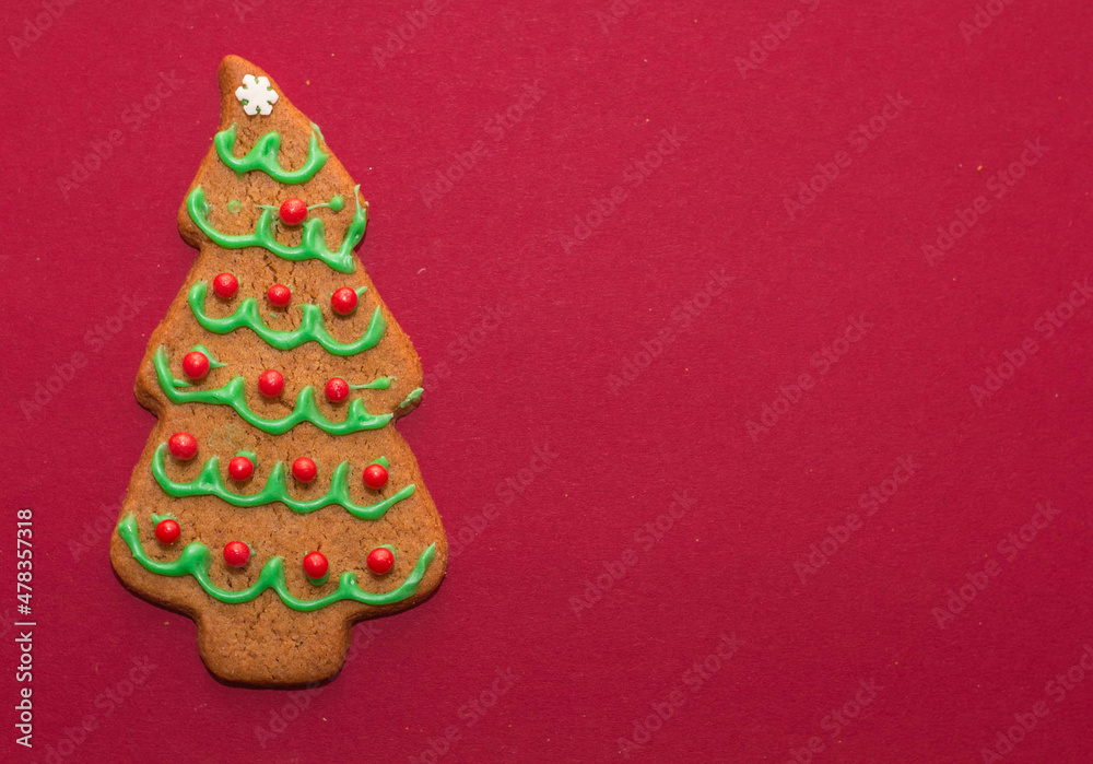decorated christmas cookies on a  background